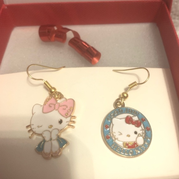 Jewelry - Hello Kitty Gold and Blue Earrings